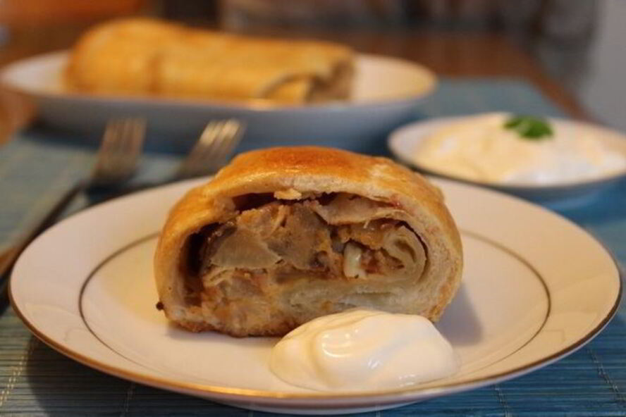 Рецепт штруделя с грушами и сыроежками