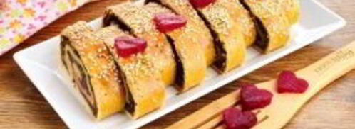 штрудель со свеклой, сыром и шпинатом. Шаг 9