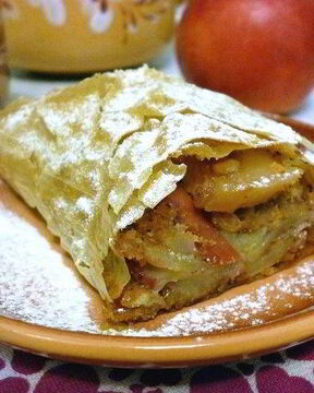 Яблочный штрудель из теста фило
