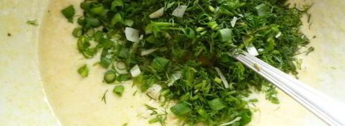 оладушки без яиц с зеленью. Шаг 5