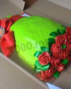 Торт с бантом из мастики Букет роз