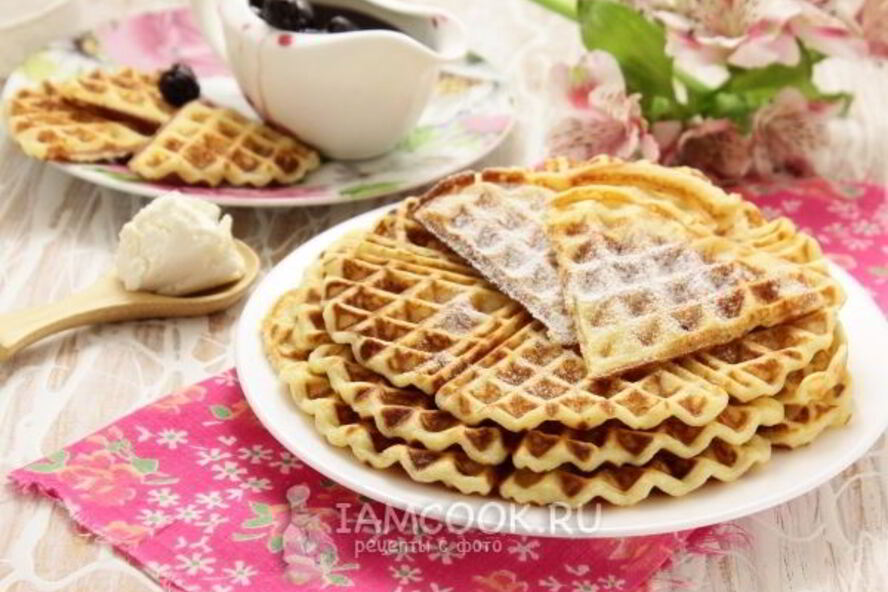 Рецепт творожных вафель