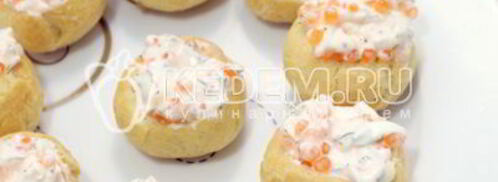 профитроли с икрой и творожной начинкой. Шаг 10