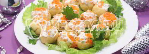 профитроли с икрой и творожной начинкой. Шаг 11