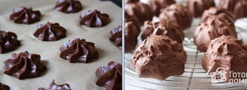 шоколадные профитроли со сливочно-шоколадным кремом. Шаг 4