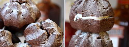 шоколадные профитроли со сливочно-шоколадным кремом. Шаг 7