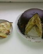 Торт-елочка из профитролей с кремом тирамиссу