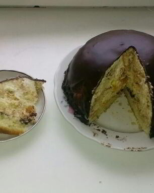 Торт-елочка из профитролей с кремом тирамиссу