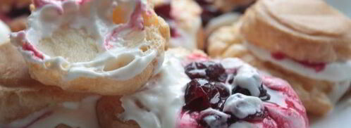 торт из профитролей с вишней и шоколадом. Шаг 9