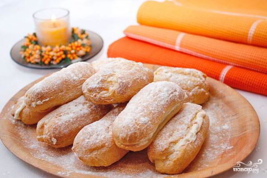 Рецепт эклеров со сливочным кремом