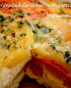 Картофельная запеканка с колбасой