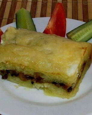 Картофельная запеканка с шампиньонами