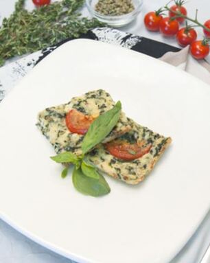 Творожная запеканка со шпинатом