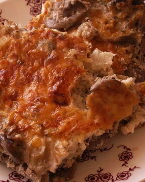 Запеканка из цветной капусты с шампиньонами и сыром