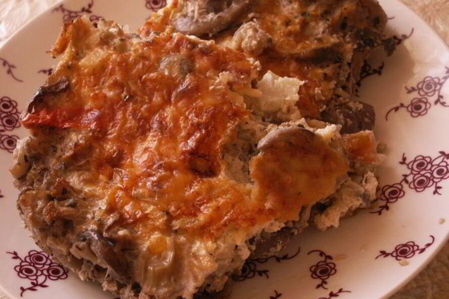 Рецепт запеканки из цветной капусты с шампиньонами и сыром