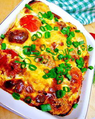 Запеканка Шарики под сырным соусом