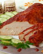 Филе индейки запеченное в томатно-соевом соусе с аджикой