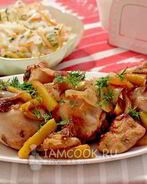 Курица в маринаде из аджики