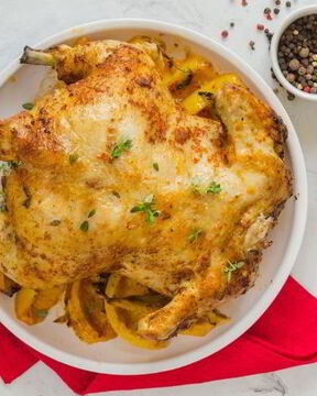 Запеченная курица с аджикой и лимоном