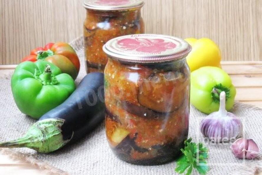 Рецепт баклажанов с перцем болгарским на зиму