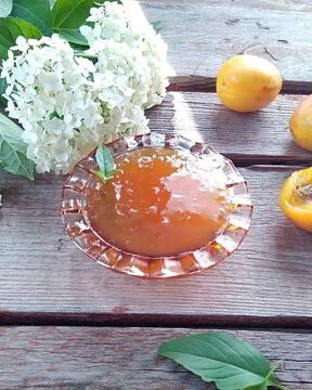 Джем из абрикосов, персиков и базилика