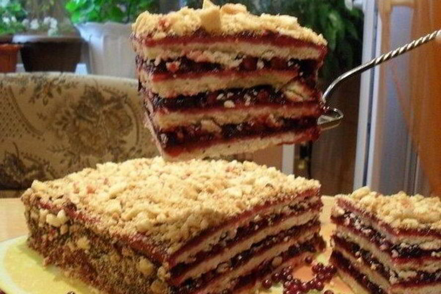 Рецепт невероятна простой тортик с джемом