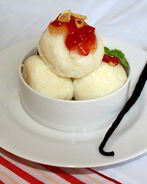 Рисовые кнедлики с томатным джемом