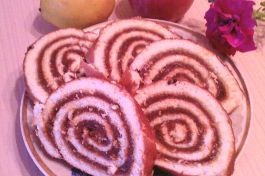 Рецепт рулета с яблочным джемом