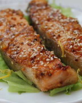 Семга в апельсиново-лимонном джеме