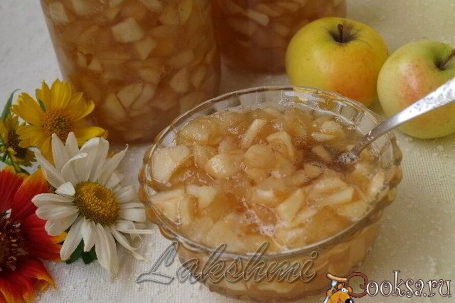 Рецепт яблочного джема с карамелью