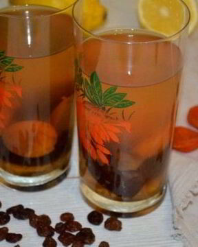 Компот из кураги и чернослива и изюма