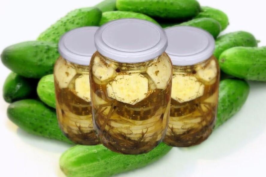 Рецепт огурцов маринованных с кабачками на зиму
