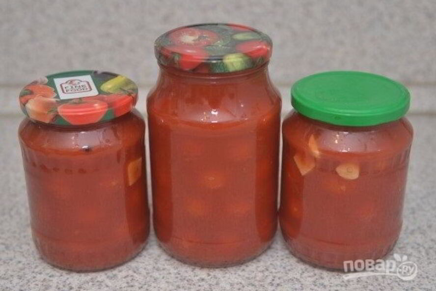 Рецепт помидоров в собственном соку с чесноком
