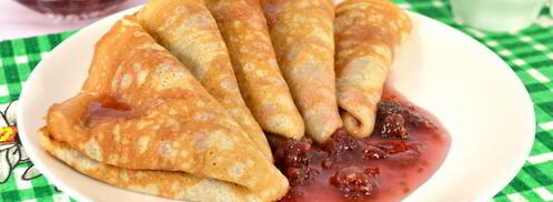 блинчики на молоке и малиновом варенье. Шаг 5