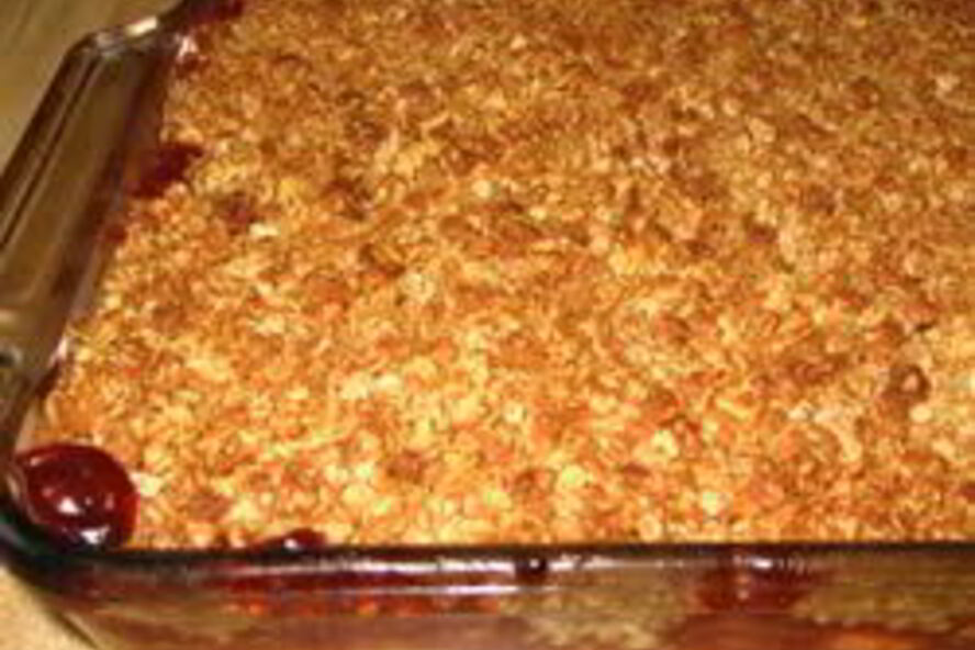 Рецепт крисп с яблоками и клюквенным вареньем