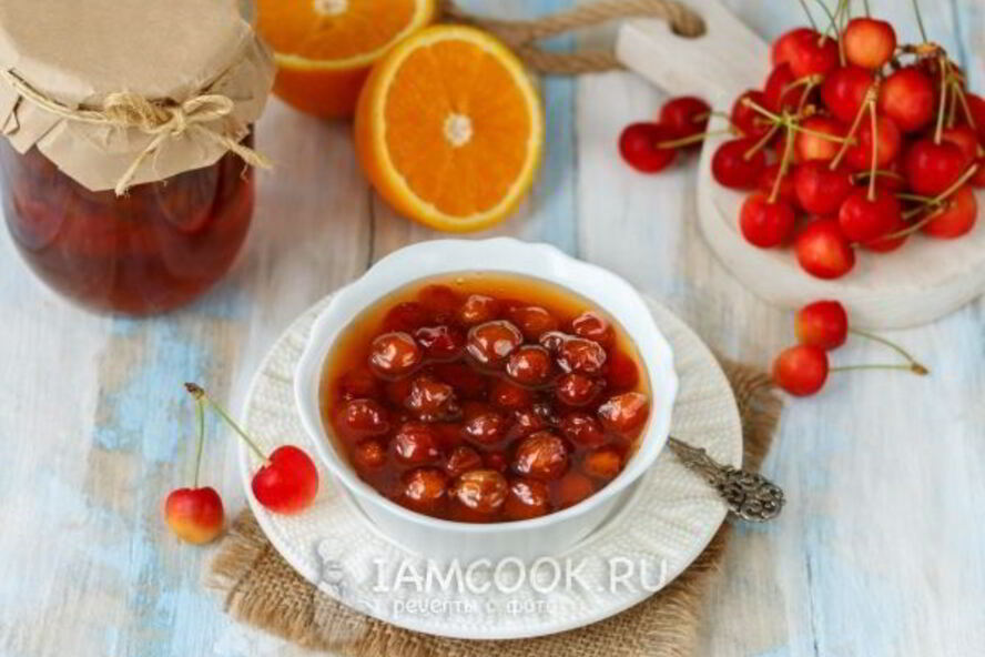 Рецепт варенья из черешни с апельсином