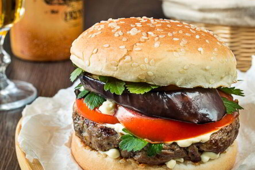 Рецепт бургера с говядиной и баклажаном