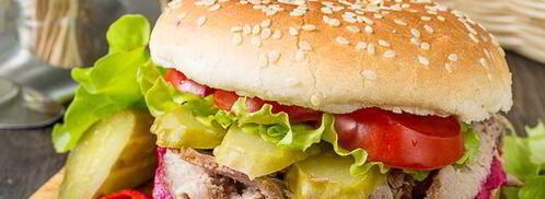 бургер со свиной шеей и свекольным кремом. Шаг 18