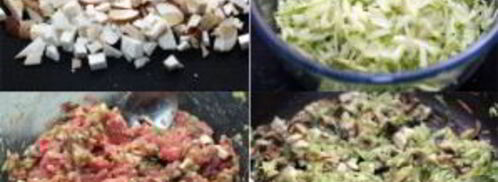 гамбургер с белыми грибами. Шаг 3