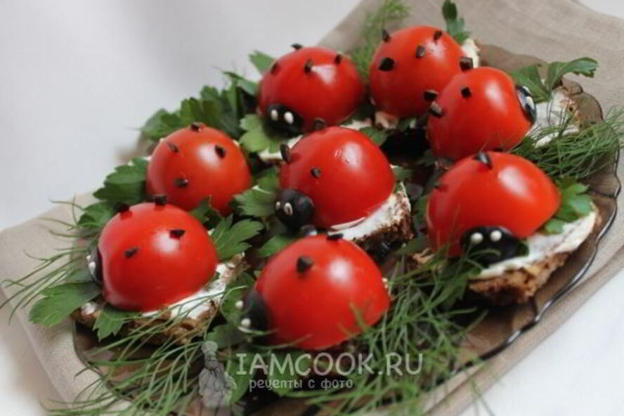 Рецепт бутербродов божья коровка