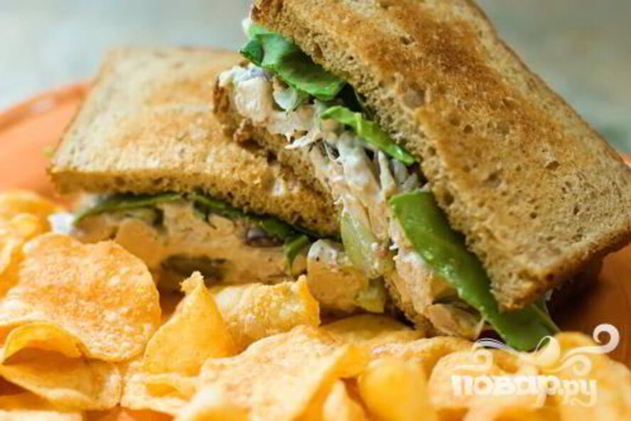 Рецепт бутербродов с куриным салатом