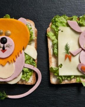 Детские бутерброды Львенок и Зайчонок