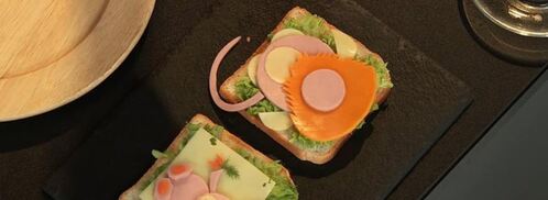 детские бутерброды львенок и зайчонок. Шаг 5