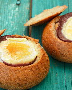 Запеченные бутерброды с яйцом и ветчиной