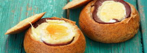 запеченные бутерброды с яйцом и ветчиной. Шаг 5