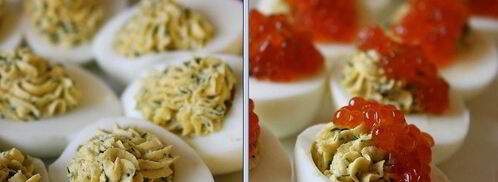 яйца фаршированные красной икрой. Шаг 3