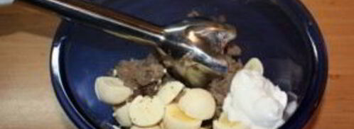 яйца, фаршированные куриной печенью. Шаг 2