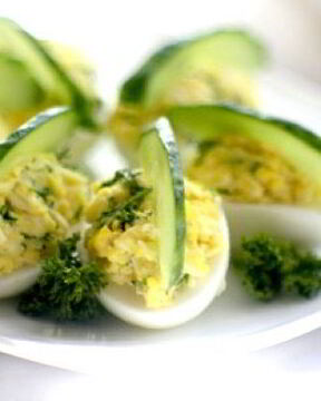 Яйца, фаршированные ветчиной