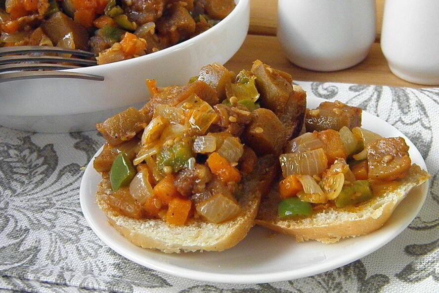 Рецепт икры из баклажанов кусочками