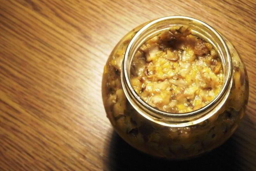 Рецепт консервированной грибной икры